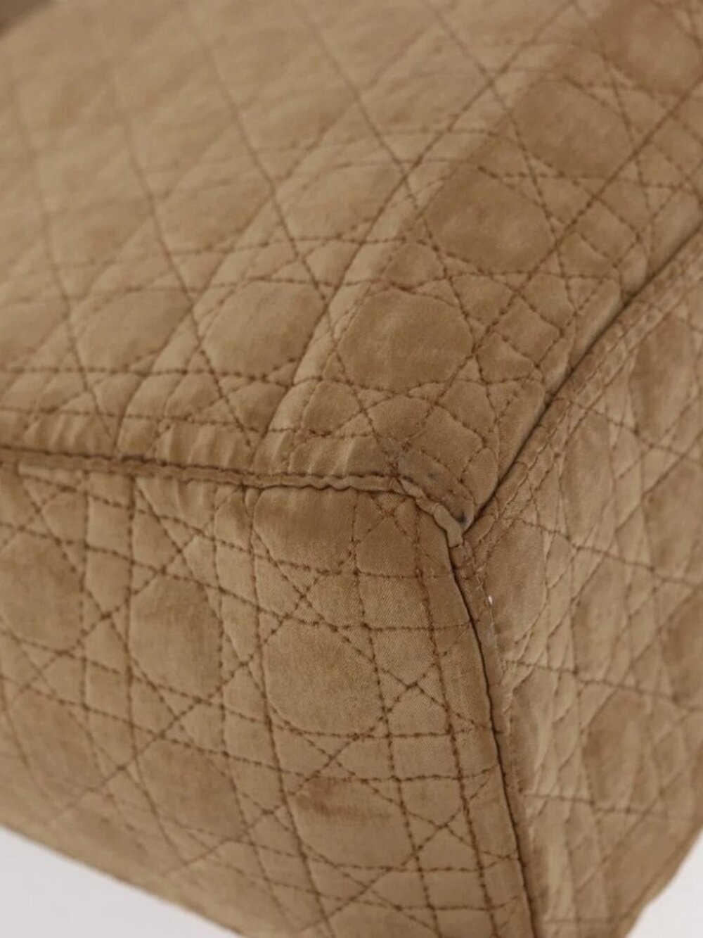 Christian Dior Lady Dior Canage Hand Bag Nylon Beige Gold - Picture 12 of 16